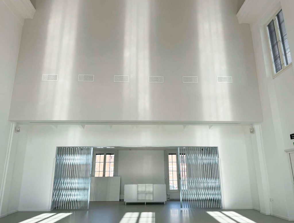 Sisätilan arkkitehtoninen yksityiskohta Myllytulliin valmistuvassa rakennuksessa.